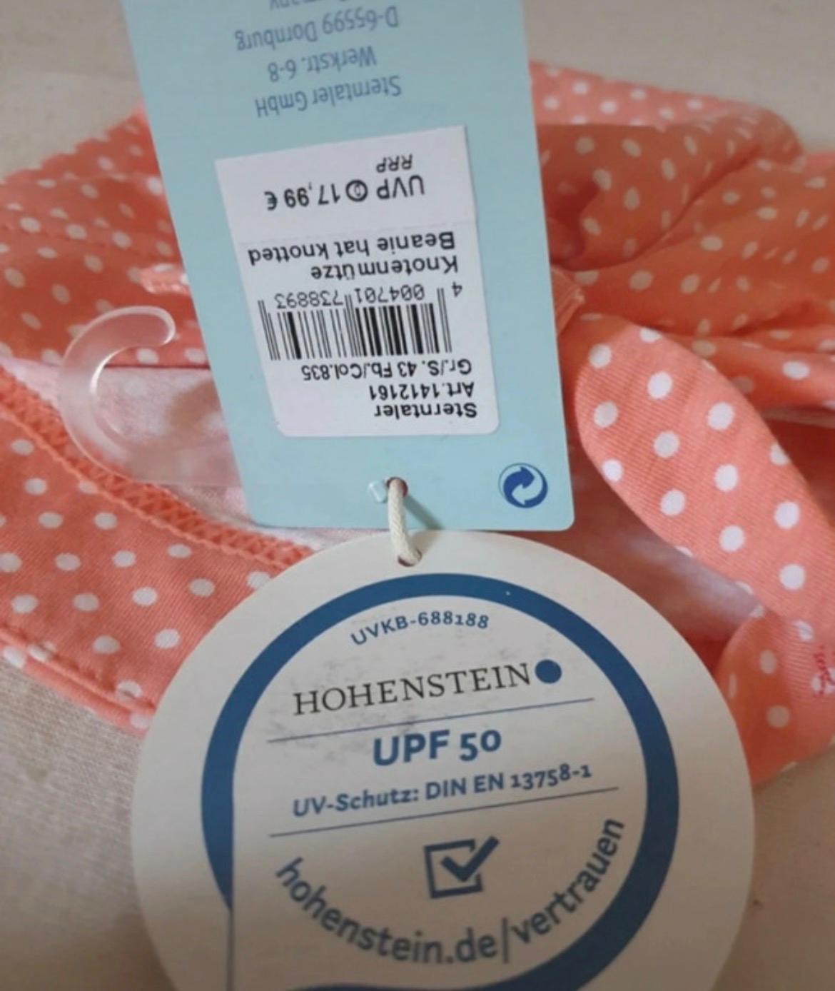 V03-*NEU* UV Beanie Sterntaler Mütze Gr. 43